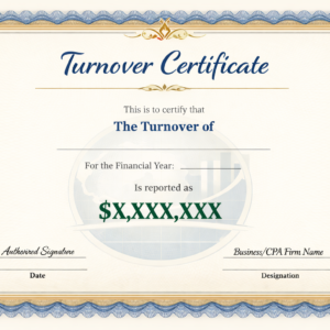 Turnover Certificate